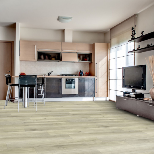 Sol Vinyle Textile Haute Performance - Imitation bois chêne clair - salon cuisine