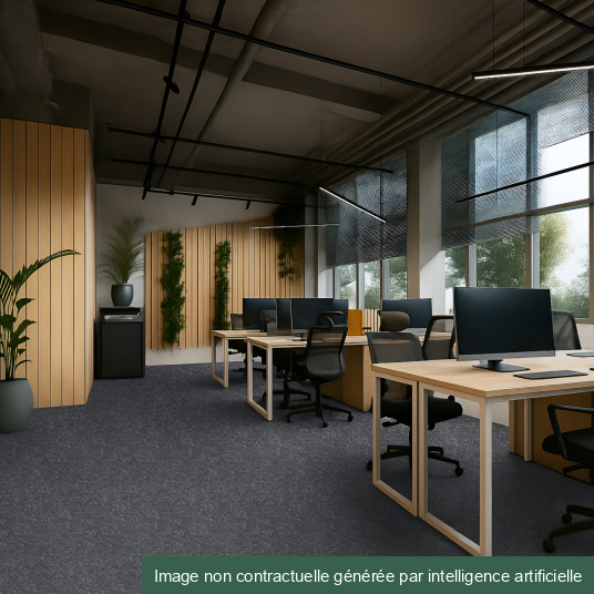 Moquette professionnelle - Trafic 33 Contract - Gris foncé - Bureaux