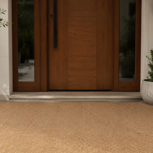 Tapis de couloir et d'entrée aspect coco - Antidérapant au mètre créant une surface de propreté devant l'entrée