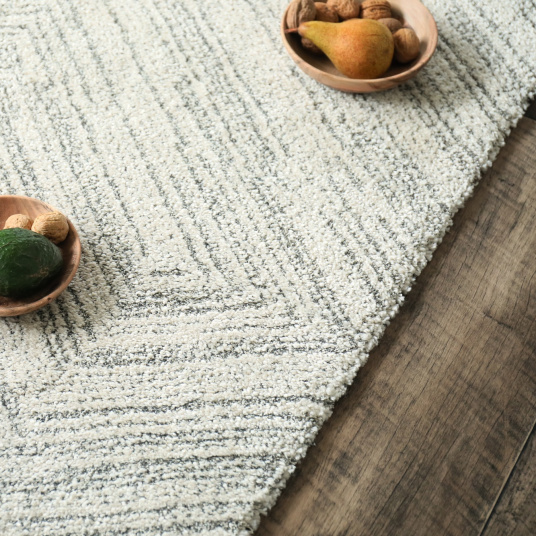 Tapis ultra-doux - Minimaliste - Crème dessin graphique gris - Tranche