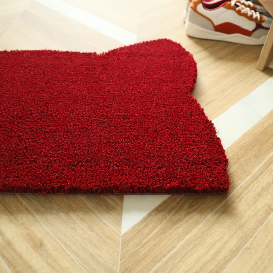 Paillasson Coco - Chat Miaou - Rouge - tranche