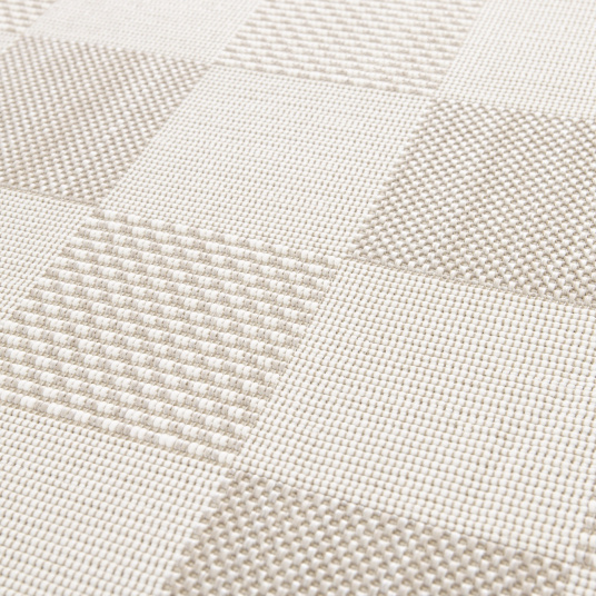 Tapis motif damier en matière recyclée - Andy - Beige - gros plan
