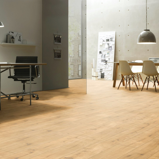 Parquet flottant Stratifié compatible cuisine salle de bain - Chêne beige sahara - Bureau