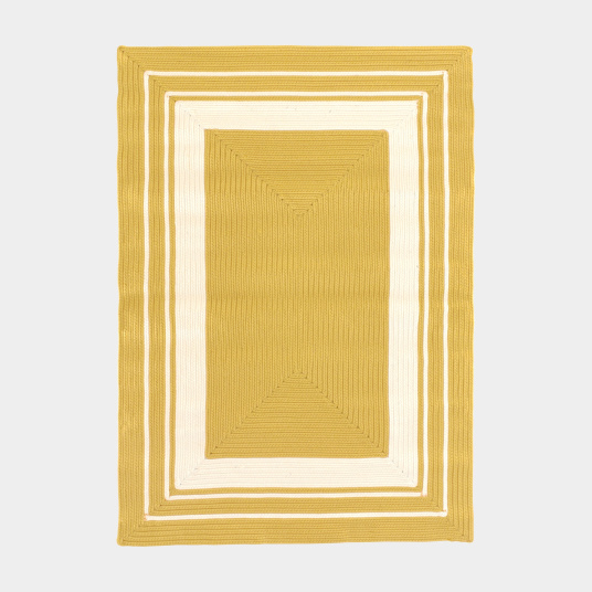 Tapis imitation fibres naturelles intérieur et extérieur Provence jaune safran