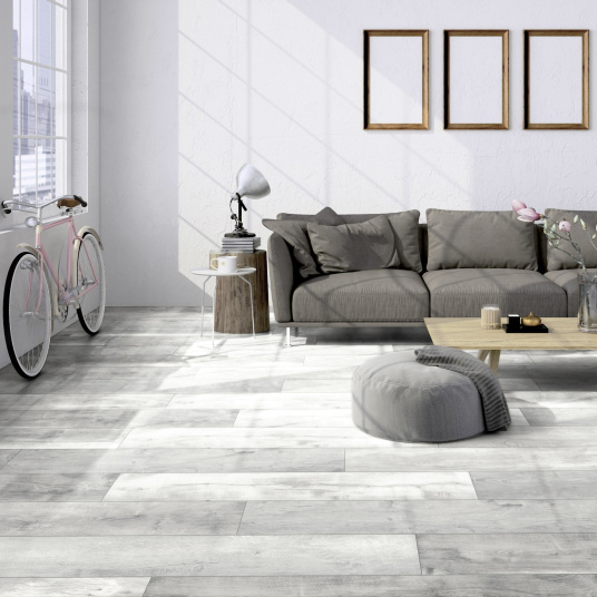 Parquet flottant Stratifié - Compatible cuisine salle de bain - Chêne Barbados - salon