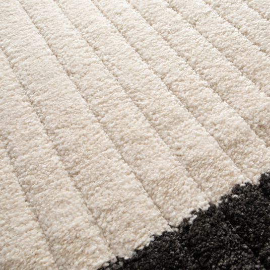 Tapis de salon en relief - Modern Circle - Crème - gros plan