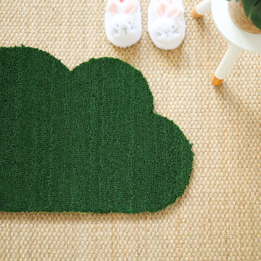 Paillasson Coco Nuage vert - vue du dessus