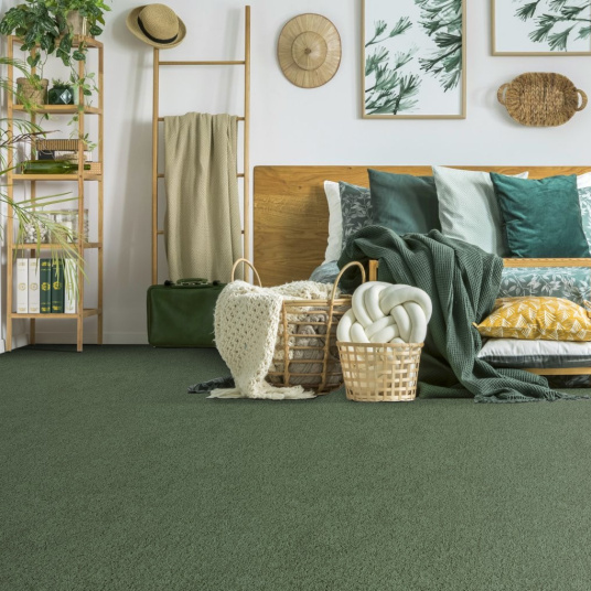 Moquette salon Lumicolor vert kaki - chambre nature