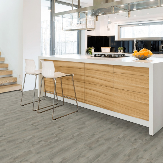 Parquet vinyle rigide Ultime - Pose clipsable - Chêne gris - cuisine