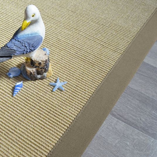 Tapis sisal Yucatan sable ganse taupe - Tranche