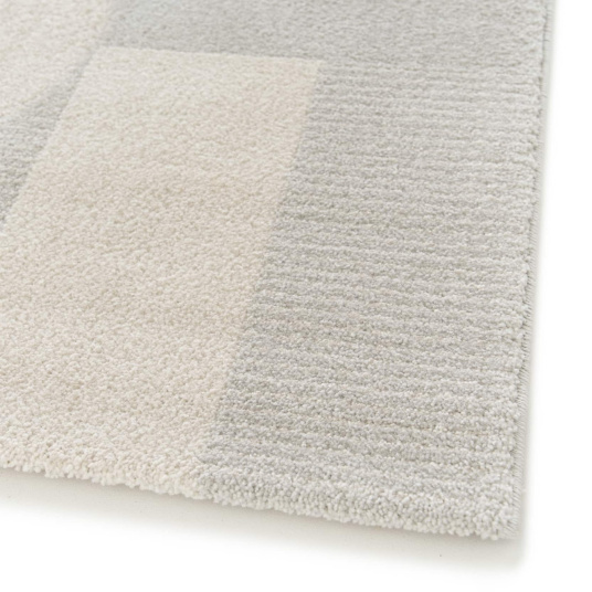 Tapis intérieur géométrique - Bahaus - Gris et beige naturel - coté du tapis