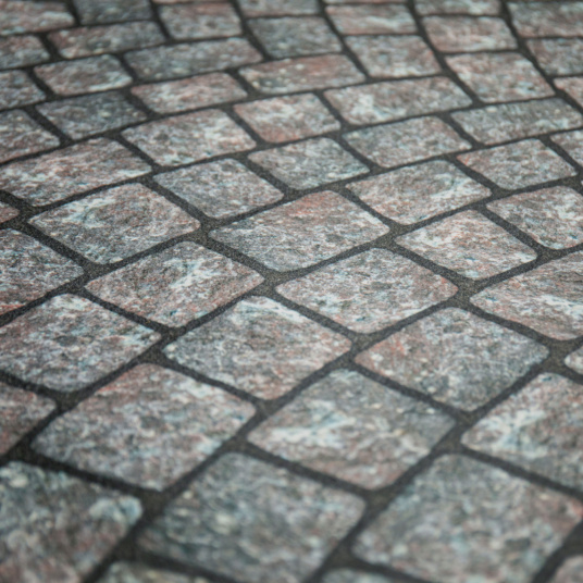 Moquette Stand imprimée Pavés à la Parisienne avec texture pierre détaillée