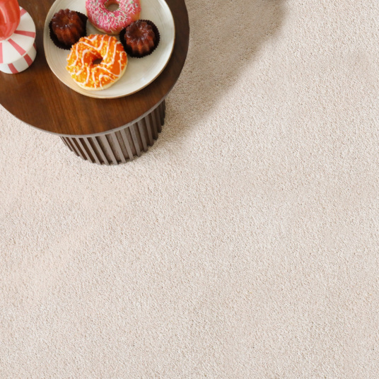 Moquette épaisse en polyester recyclé Re-life beige nude - vue du dessus