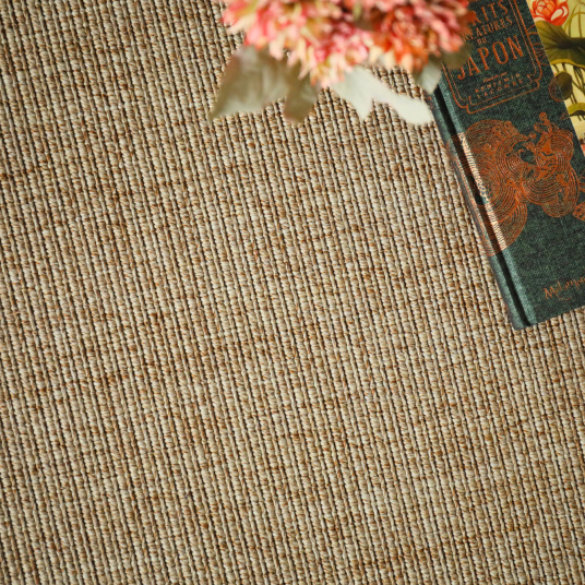 Moquette Tissé plat aspect coton - Yoga - Beige naturel - gros plan