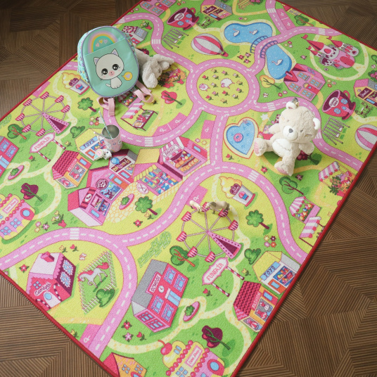 Tapis de jeu enfant circuit de voiture shopping