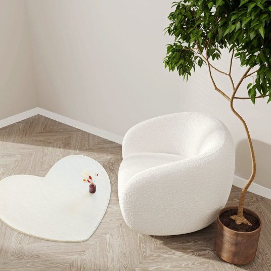 Tapis cœur blanc crème édition limité - salon