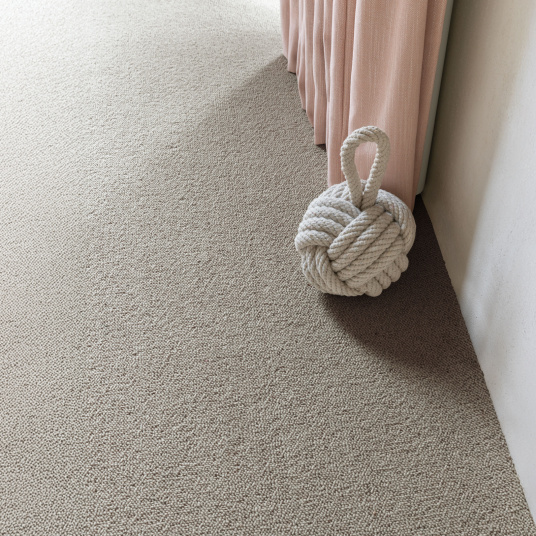 Moquette pure laine vierge bouclée - Mallow - Grège - Gris beige