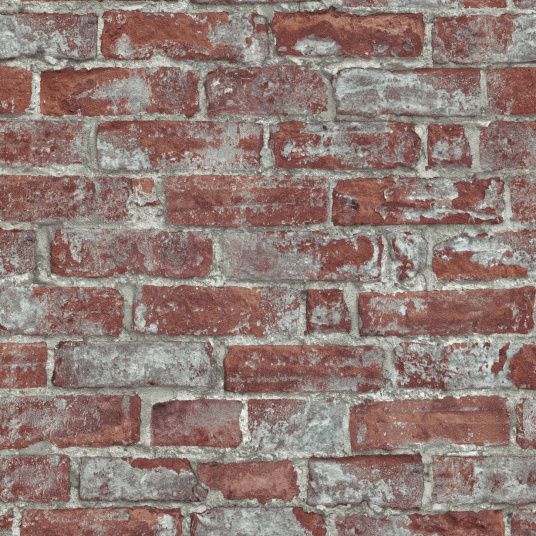 Papier peint vinyle sur intissé - Casual Minéral - Effet briques rouge terracotta - Sans perspective