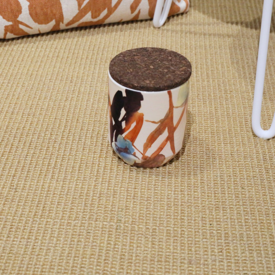 Tapis rond sisal Yucatan Sable - gros plan