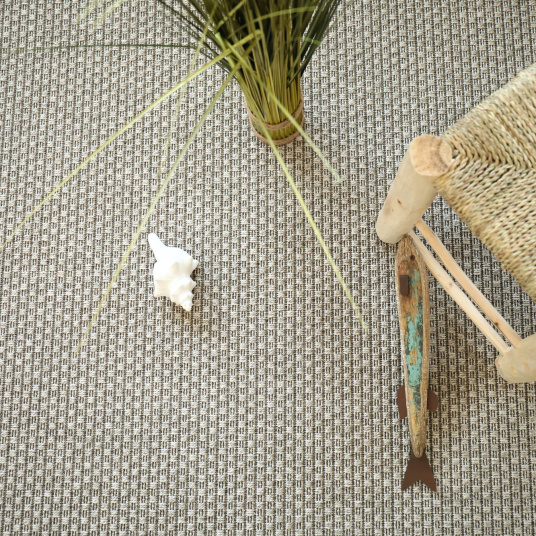 Moquette Tissé Plat - Natté Sumatra - Silver - Vue de haut