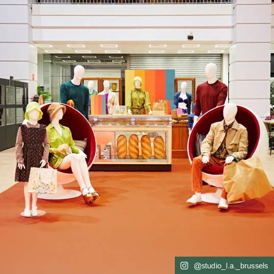 Moquette filmée - Stand Event - Orange citrouille - salon