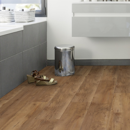 Lame vinyle Gerflor - Creation 40 rigid acoustic à clipser - Rustic Oak - salle de bain