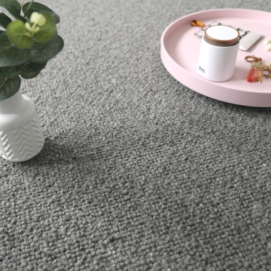 Tapis pure laine Latoon gris foncé - Ganse coton écru - matière