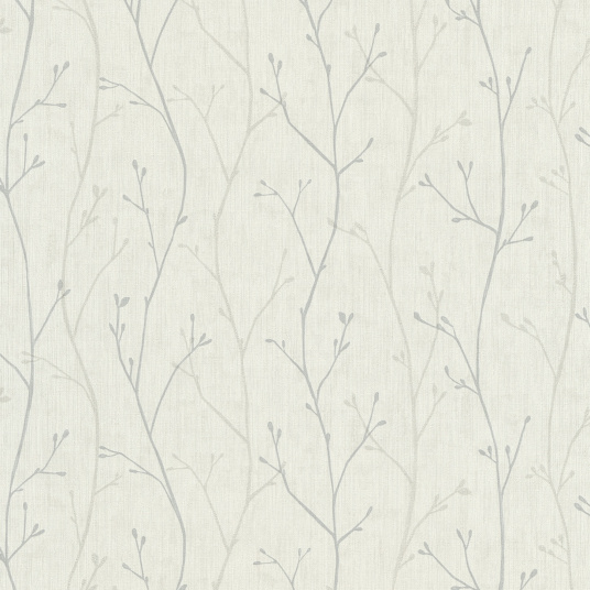Papier peint vinyle sur intissé - Botanique - Feuillage gris - Sans perspective