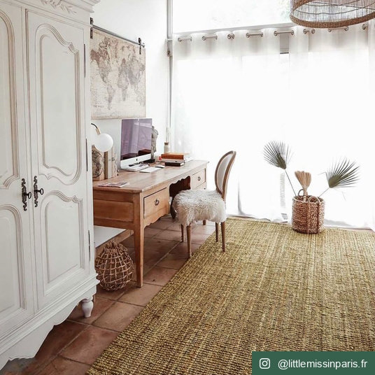 Tapis naturel Bohème en Jute - Salon