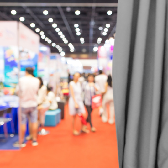 Coton gratté ignifugé couleur gris moyen - événement salon