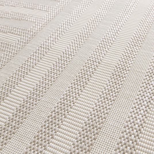 Détail du tissage du tapis Graphic Line beige, structure géométrique moderne