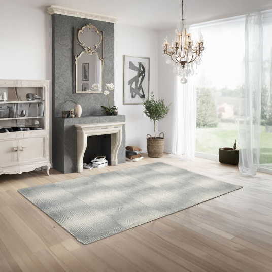 Tapis Nomadic Gris - Dunes de sable - Ambiance cheminée