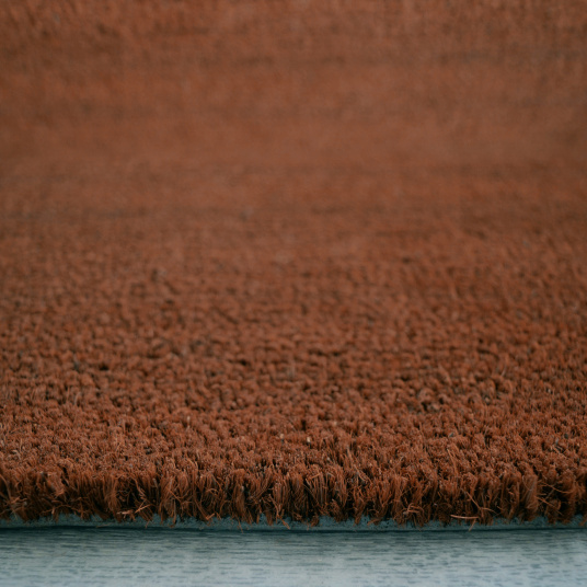 Vue de la tranche du paillasson Tapis brosse Coco - Rouille en épaisseur 17 mm