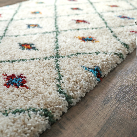 Tapis motif Berbère - Patan coloré - Macro tranche