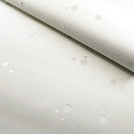 Papier peint vinyle expansé sur intissé - Classique Chic - Pois blanc satiné - Rouleau