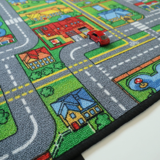 Tapis de jeu enfant circuit de voiture ville - matière
