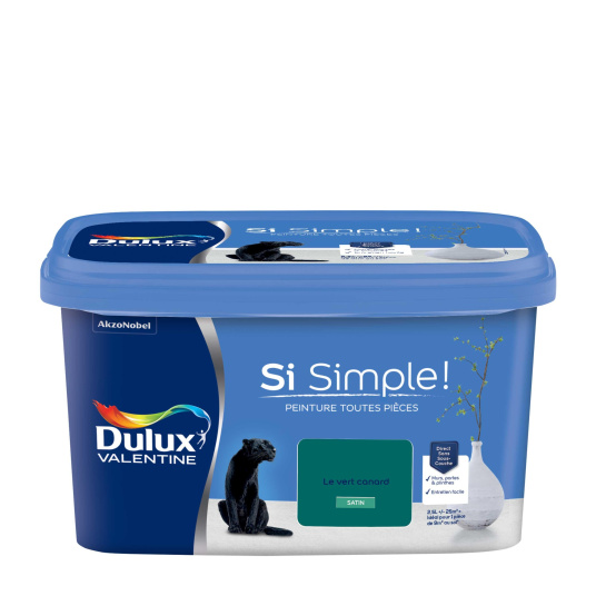 Dulux Valentine Si Simple! - Peinture toutes pièces - Satin Le Vert canard - étiquette