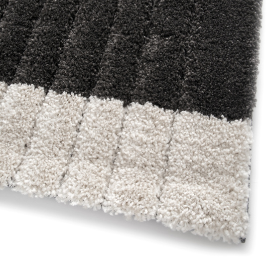 Tapis de salon en relief - Black Circle - Noir - coin