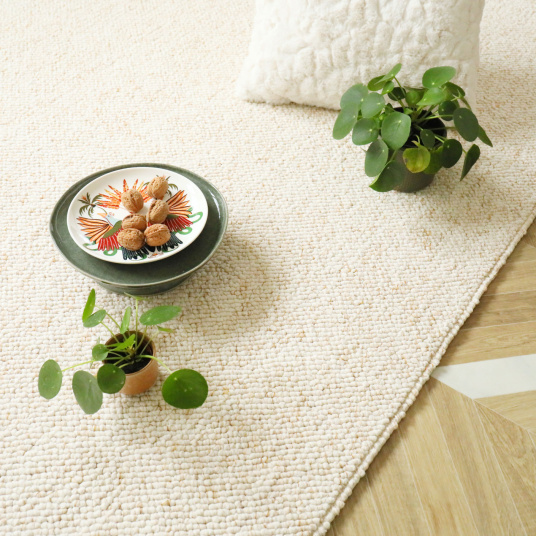 Tapis de salon ou chambre Bouclette crème fouettée - salon