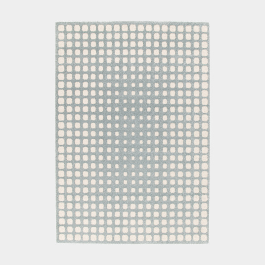 Tapis de salon en relief - Art Abstrait - Bleu ciel au motif régulier en relief et apaisant