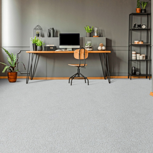 Moquette épaisse en polyester recyclé Re-life gris argent - bureau