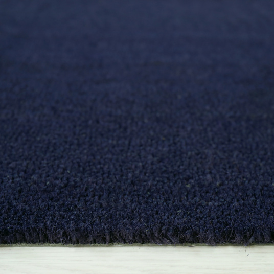 Tapis sur mesure Paillasson Brosse Coco 17mm - Bleu - Tranche