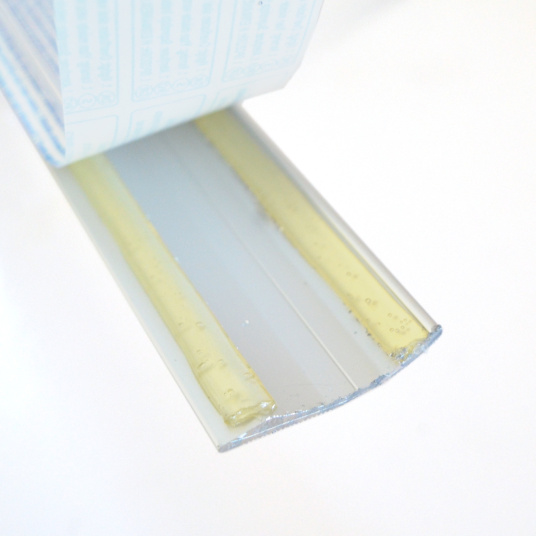 Barre de Seuil de porte Romus adhésif 100 cm - Couvre joint - Alu incolore - Vue du dessous