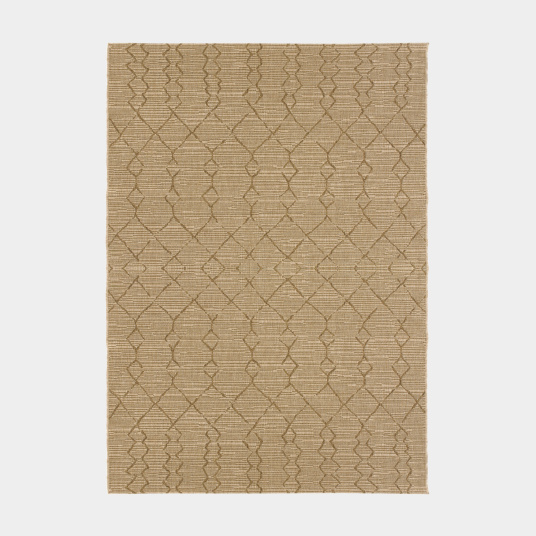 Tapis Salon Terrasse Scandinave marron cuivré, design nordique moderne