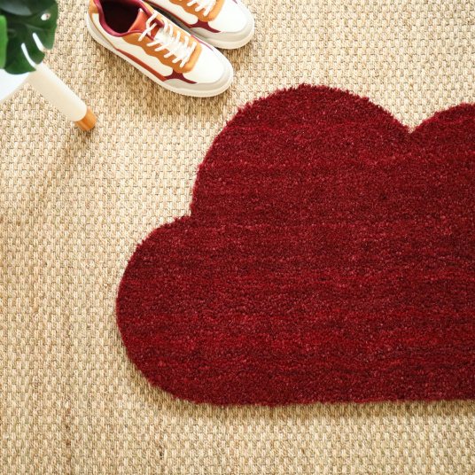 Paillasson coco Nuage rouge - vue de haut