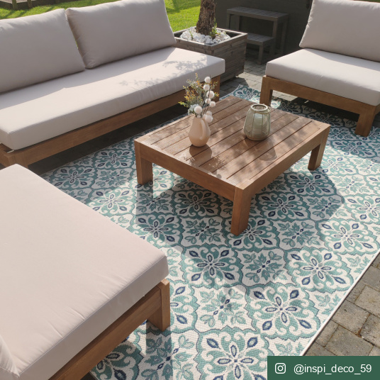 Tapis d'extérieur et intérieur - Madeleine - Vert céladon - partenariat