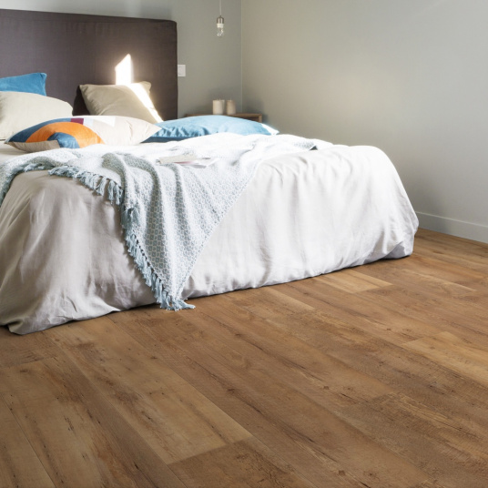Lame vinyle Gerflor - Creation 40 rigid acoustic à clipser - Rustic Oak - chambre