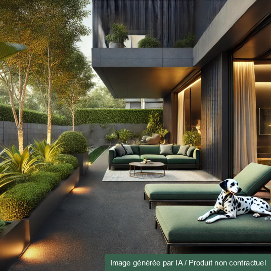 Moquette d'extérieur sur plots - Terrasse et Balcon - Gris anthracite avec surface confortable et drainante