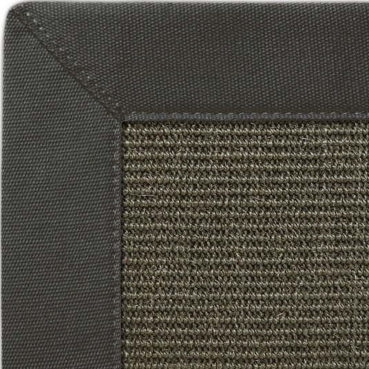 Tapis sisal Yucatan anthracite - Ganse coton anthracite