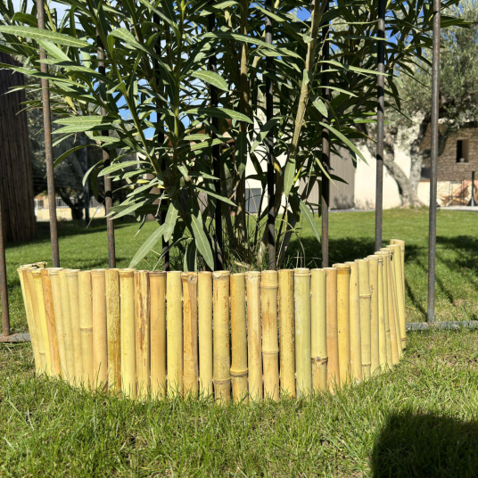 Bordure en bambou naturel pour jardin